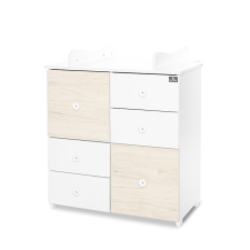 Lorelli Cupboard pelenkázó komód - White & Light Oak ÚJ pelenkázó