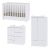  Lorelli Dream kiságy 60x120 + Cupboard pelenkázó komód + Exclusive szekrény - White