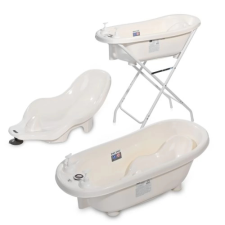 Lorelli Kád 88cm leeresztő dugóval - babatartóval + kádállvány - White babafürdőkád