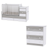 Lorelli Lorelli Maxi Plus kombi ágy 70x160 + Komód - White &amp; Artwood