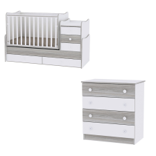 Lorelli Lorelli Maxi Plus kombi ágy 70x160 + Komód - White &amp; Artwood babaszoba szett