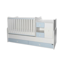 Lorelli MiniMax kombi ágy 72x190 - White / Baby Blue kiságy, babaágy