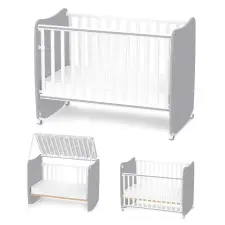 Lorelli Stars ringatható kiságy 60x120 - White / Stone Gray kiságy, babaágy