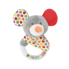 Lorelli Toys Plüss csörgő karika - Egér készségfejlesztő