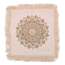 Lótusz Mandala Párnahuzat - 60x60cm - bronz lakástextília