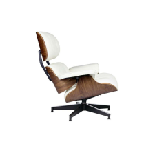 LOUNGE HM PREMIUM WIDE karosszék fehér - diófa bútor