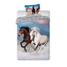  Lovas ágyneműhuzat, Brown and White, 140x200 + 70x90 cm (002) lakástextília