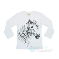  Lovas lányka hosszú ujjú póló (méret: 92-164)