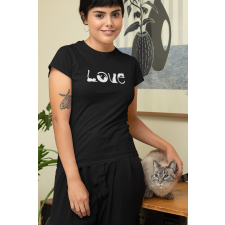  LOVE feliratos fekete póló egyedi ajándék
