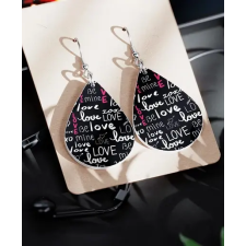  Love feliratos mintás csepp fülbevaló fülbevaló