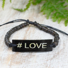 Love kókusz karkötő - Fekete-Barna karkötő