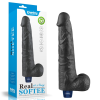 Lovetoy 10.5" REAL SOFTEE Rechargeable Vibrating Dildo(Black)