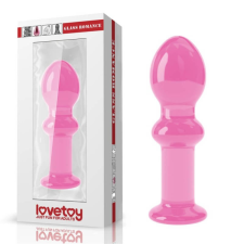 Lovetoy 4.5" Glass Romance - vízálló, üveg anál dildó - 11,5 cm (rózsaszín) anál