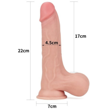 Lovetoy 8.5'' Sliding Skin Dual Layer Dong - Whole Testicle műpénisz, dildó