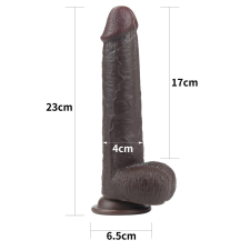 Lovetoy 9'' Sliding Skin Dual Layer Dong Brown műpénisz, dildó