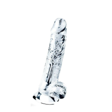 Lovetoy Flawless Clear - tapadótalpas, herés dildó - 19cm (áttetsző) műpénisz, dildó