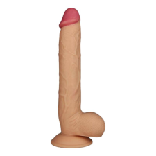 Lovetoy King-Sized - tapadótalpas, élethű herés dildó - 25cm (natúr) műpénisz, dildó