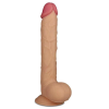Lovetoy Lovetoy King-Sized - tapadótalpas, élethű herés dildó - 25cm (natúr)