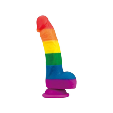 Lovetoy Prider - élethű likvid szilikon dildó - 19cm (szivárvány) műpénisz, dildó