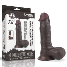 LoveToy SlidingSkin 7.8'' Sliding Skin Dual Layer Dong Brown műpénisz, dildó