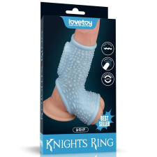 Lovetoy Vibrating Drip Knights Ring with Scrotum Sleeve Blue_B15O50_3 péniszgyűrű