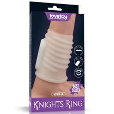 Lovetoy Vibrating Spiral Knights Ring (White) I - vízálló, vibrációs péniszgyűrű (fehér) péniszgyűrű