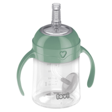 Lovi First Cup Súlyozott szívószálas kulacs 150ml zöld babaétkészlet