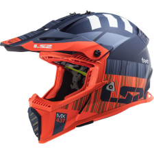 LS2 Helmets LS2 MX437 FAST EVO XCODE MATT FL.narancs kék bukósisak