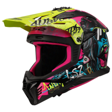 LS2 MX708 Fast II Gorilla motocrossz sisak lila-sárga bukósisak