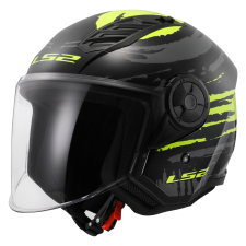 LS2 OF616 Airflow II Brush nyitott bukósisak fekete-fluo sárga bukósisak