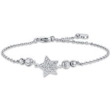 LUCA BARRA Acél karkötő, csillag és fehér kristályok (8055176680848) karkötő