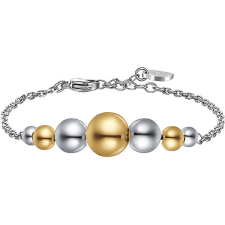 LUCA BARRA Acél karkötő, IP aranyozott golyók karkötő