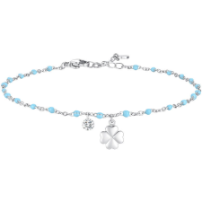 LUCA BARRA Acél karkötő, négylevelű lóhere, kristály és zománcos kövek (8059554191032) karkötő