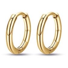 LUCA BARRA Aranyozott acél karika fülbevaló, 14 mm fülbevaló