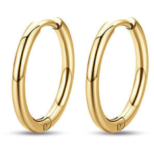 LUCA BARRA Aranyozott acél karika fülbevaló, 19 mm fülbevaló