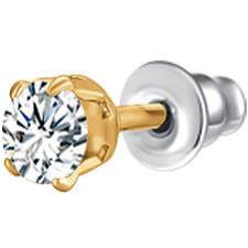 LUCA BARRA IP aranyozott acél fülbevaló, fehér cirkónia, 1 db fülbevaló