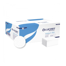 LUCART Kéztörlő 2 rétegű V hajtogatású 100 % cellulóz hófehér 150 lap/csomag 20 cs/karton Strong V150 Lucart_863060J higiéniai papíráru