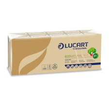 LUCART Papír zsebkendõ, 4 rétegû, 10x9 db, LUCART "Eco Natural", barna higiéniai papíráru