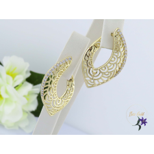  Lúcia antiallergén dizánj csipkemintás fülbevaló-14K fülbevaló