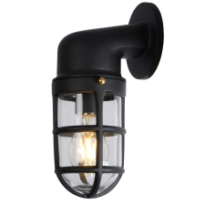 Lucide Dudley fekete-átlátszó kültéri fali lámpa (LUC-11892/01/30) E27 1 izzós IP44 kültéri világítás
