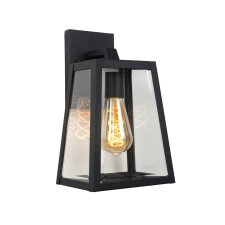 Lucide Matslot fekete-átlátszó kültéri fali lámpa (LUC-29829/01/30) E27 1 izzós IP23 kültéri világítás