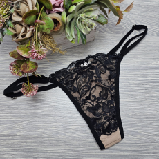 Lucifer állítható pántos CSIPKÉS TANGA Test