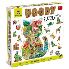 Ludattica Woody Háziállatok fa puzzle, 48 darabos puzzle, kirakós