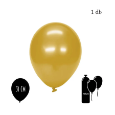  Lufi, arany metál színű, 31 cm (1db) party kellék