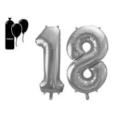  Lufi fólia metál matt ezüst 18-as 102cm party kellék