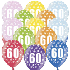 Lufi, nagy csomag, évszámos (60), metál, 50 db/cs/vegyes színekben party kellék