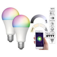 Lumi 2 db okos világítás Luminea Home Control WLAN RGB fehér és színes izzó 9W E27 színváltós lámpa izzó
