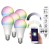 Lumi 5 db okos világítás Luminea Home Control WLAN RGB fehér és színes izzó 9W E27 színváltós lámpa