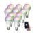 Lumi Okos világítás 10 db Luminea Home Control WLAN RGB fehér és színes izzó 9W E27 színváltós lámpa