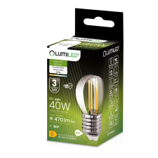 LUMILED LED izzó E27 P40 Izzószál 4W = 40W 470lm 4000K Semleges 360° LUMILED izzó